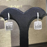 925 Silver Diamond Dangle Earrings for Women Wedding Bridal Gift