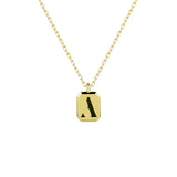 925 Silver Monogram Necklace Retro Hip Hop Pendant