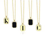 925 Silver Monogram Necklace Retro Hip Hop Pendant