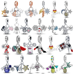 925 Silver Charms Beads Set for DIY Jewelry