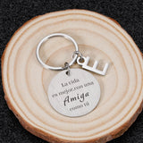 A-Z 26 Letters Keychain Spanish Amiga Keychains Friendship House Keychain Bir