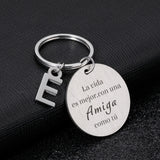A-Z 26 Letters Keychain Spanish Amiga Keychains Friendship House Keychain Bir