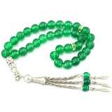 Agate Beads Green Stones Capsule Islam Muslim Tasbih Allah Bracelet Pendant