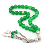 Agate Beads Green Stones Capsule Islam Muslim Tasbih Allah Bracelet Pendant