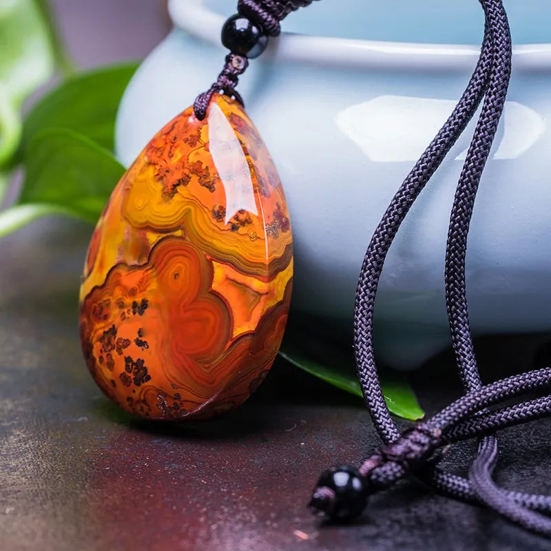 Agate Stone Jade Pendant Water Drop Shape Necklace Pendants Jade Jewelry