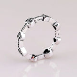925 Sterling Silver Crystal Heart Rings Women Wedding Party Gift