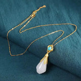 Hetian Magnolia Necklace Pendant Silver Jewelry