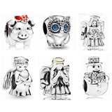 Enamel Piggy Bank Tigger Bead Charm for Bracelet 925 Silver Jewelry