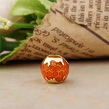 925 Silver Golden Honey Charm Yellow Enamel Bead