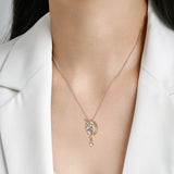 S925 Unicorn Heart Pendant Necklace for Women Clavicle Chain