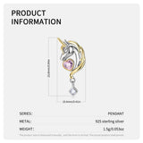 S925 Unicorn Heart Pendant Necklace for Women Clavicle Chain