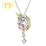 S925 Unicorn Heart Pendant Necklace for Women Clavicle Chain