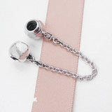 Ball Lock Safety Chain Beads 925 Sterling Silver Charm Bracelet