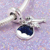 Travel Airplane Pendant Bead 925 Silver Charm for Europe Bracelet DIY