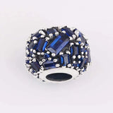 Baguette Crystal Beads 925 Silver Charm Bracelet Bangle DIY Jewelry