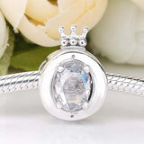Clear Sparkling Crystal Beads 925 Sterling Silver Charm Bracelet Bangle