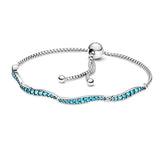 Wavy Slider Bracelet Bangle 925 Silver Charm Jewelry