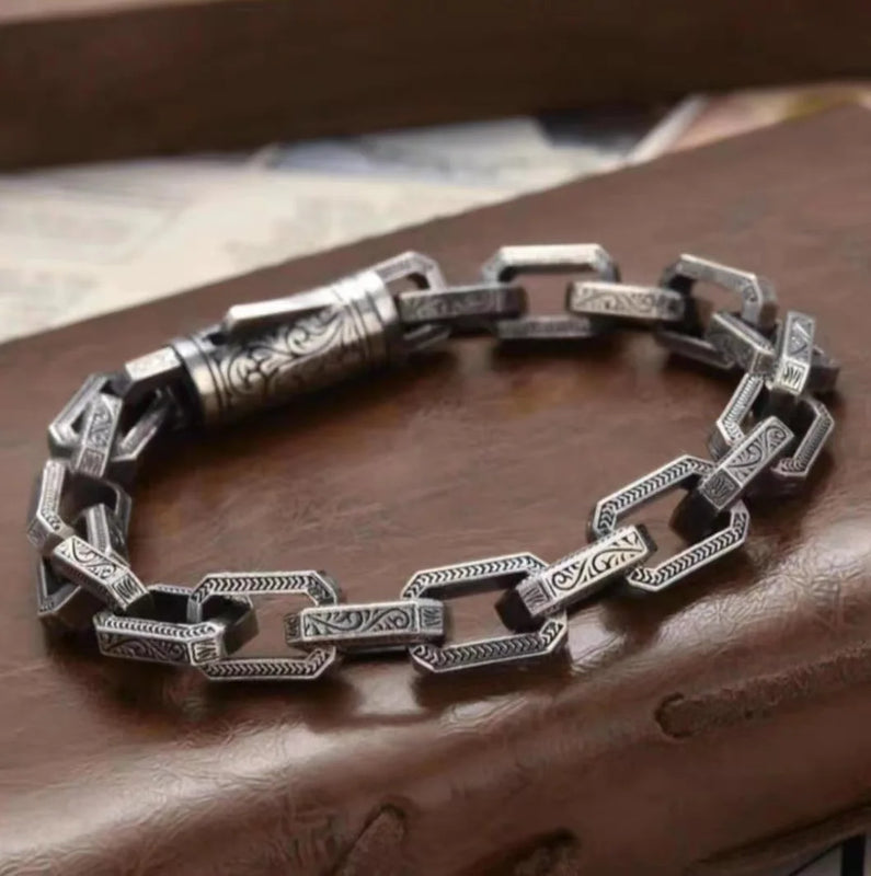 Boys' Vine Grass Pattern Woven Bracelet Retro Ornaments