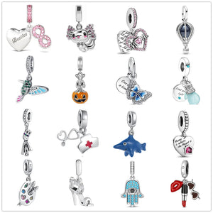 Axolotl Bead Charm 925 Sterling Silver Fit Bracelet Women DIY Jewelry