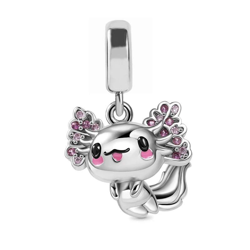 Axolotl Bead Charm 925 Sterling Silver Fit Bracelet Women DIY Jewelry