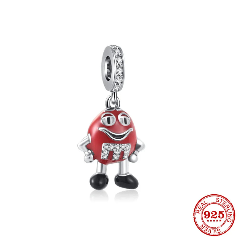 Red Chocolate Fit Pendant Charm Bracelet for Women DIY Jewelry