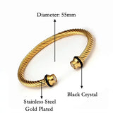 Stainless Steel Charm Cuff Bracelet Chain Link Wristband Bangles