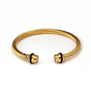 Stainless Steel Charm Cuff Bracelet Chain Link Wristband Bangles