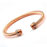 Stainless Steel Charm Cuff Bracelet Chain Link Wristband Bangles