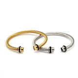 Stainless Steel Charm Cuff Bracelet Chain Link Wristband Bangles