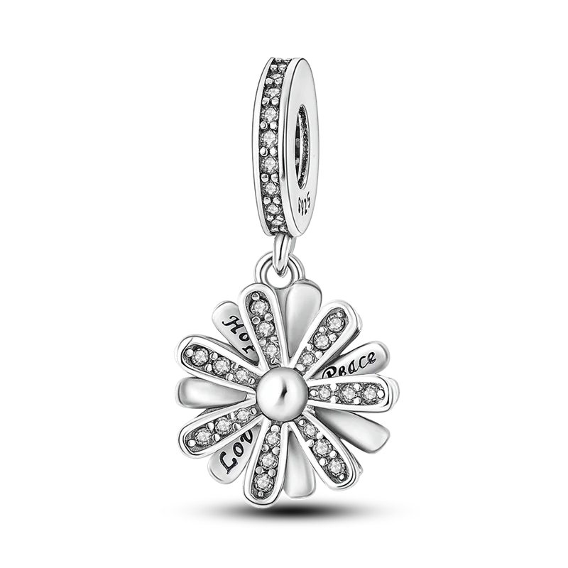 Pave CZ Zircon 925 Silver Charm Beads for Bracelet