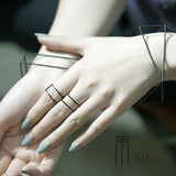 Minimalist Square Bangle Bracelet for Women