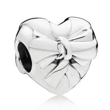 Love Heart Bow Bead Charms Fit Europe Bracelet