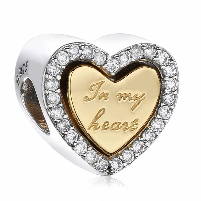 Shine In My Heart Beads Fit 925 Sterling Silver Bead Charm for Bracelet Bangle