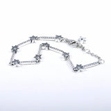 Celestial Stars Crystal Bangle 925 Sterling Silver Charm Bracelet