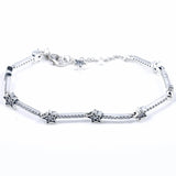 Celestial Stars Crystal Bangle 925 Sterling Silver Charm Bracelet