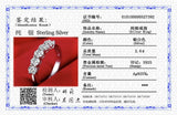 Tibetan Silver Zircon Eternity Promise CZ Crystal Ring Wedding Jewelry