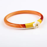 Chalcedony Bangle Weave String with Shell Pearl Flowers for Women
