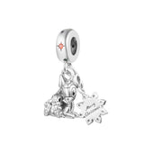 925 Silver Merry Christmas Dangle Bead for Bracelet DIY Jewelry