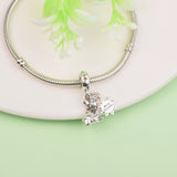 925 Silver Merry Christmas Dangle Bead for Bracelet DIY Jewelry