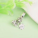 925 Silver Merry Christmas Dangle Bead for Bracelet DIY Jewelry