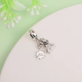 925 Silver Merry Christmas Dangle Bead for Bracelet DIY Jewelry
