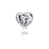 925 Silver Charm Openwork Seahorses Heart Bead for Moments Bracelet