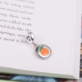 925 Silver Orange Pendant Beads for Bracelet Necklace DIY