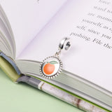 925 Silver Orange Pendant Beads for Bracelet Necklace DIY