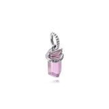 925 Silver Pink Amulet Dangle Beads for Bracelets Necklaces