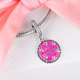 Pink Birthday Cake Dangle 925 Sterling Silver Beads for Moments Bracelets