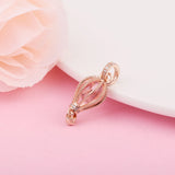 Pink Hot Air Balloon Dangle Rose Charm Bracelet DIY Jewelry