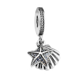 Tropical Starfish & Sea Shell 925 Silver Beads DIY Jewelry