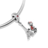 Eiffel Tower Charm Mouse Bastet Jewelry Silver 925 Bracelets DIY Crystals