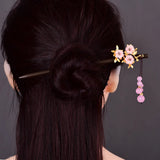 Ancient Court Powder Crystal Hair Sticks for Hanfu